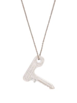 Raf Simons key-pendant chain necklace - Silver
