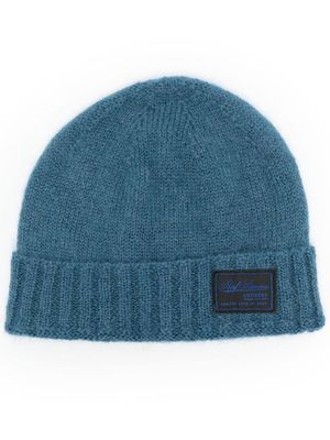 Raf Simons knitted logo-patch beanie - Blue