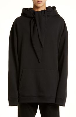 Raf Simons Knot Front Hoodie in Black