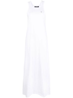Raf Simons logo-embroidered cotton maxi dress - White