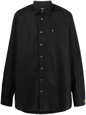 Raf Simons logo-embroidered long-sleeve shirt - Black