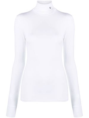 Raf Simons logo-embroidered roll-neck top - White