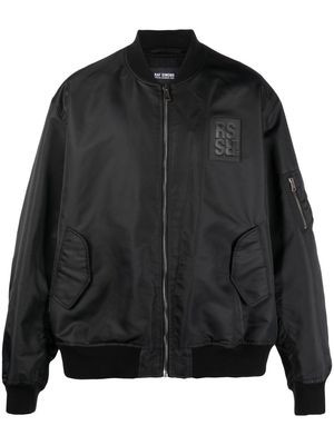 Raf Simons logo-patch bomber jacket - Black