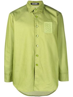 Raf Simons logo-patch button-up shirt - Green