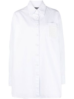 Raf Simons logo-patch buttoned-up shirt - White