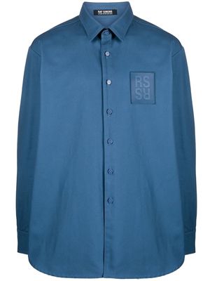 Raf Simons logo-patch cotton shirt - Blue