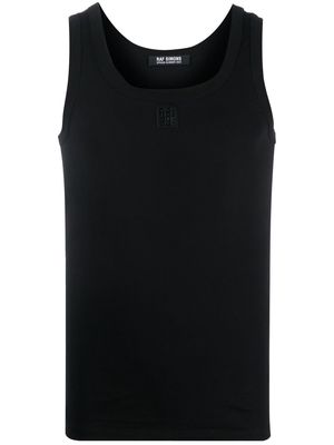 Raf Simons logo-patch cotton tank top - Black