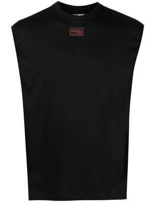 Raf Simons logo-patch crew-neck vest top - Black