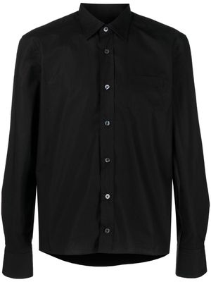 Raf Simons logo-patch long-sleeve cotton shirt - Black