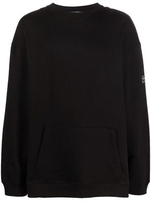 Raf Simons logo-patch long-sleeve hoodie - Black