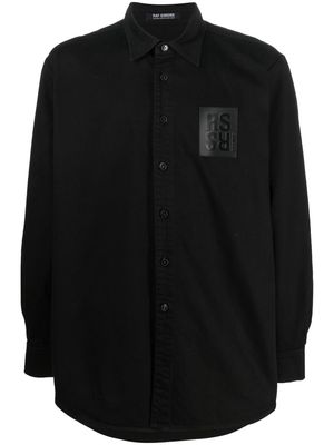 Raf Simons logo patch long-sleeve shirt - Black