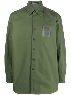Raf Simons logo patch long-sleeve shirt - Green
