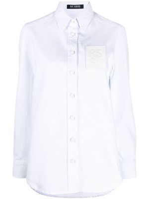 Raf Simons logo-patch long-sleeve shirt - White