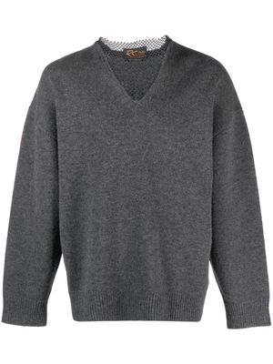 Raf Simons logo-patch long-sleeve sweatshirt - Grey