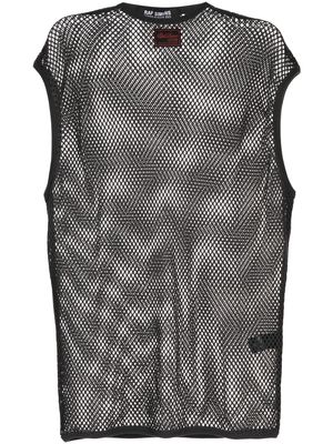 Raf Simons logo-patch mesh vest top - Grey