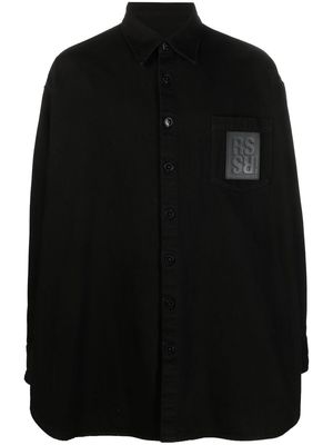 Raf Simons logo patch overshirt - Black