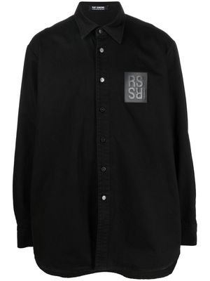 Raf Simons logo-patch shirt - Black