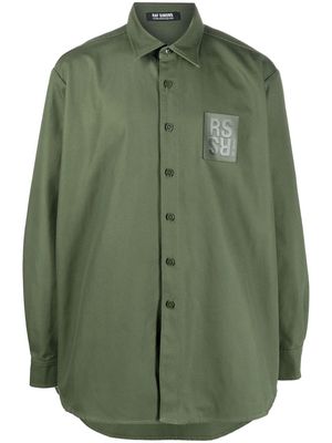 Raf Simons logo-patch shirt - Green