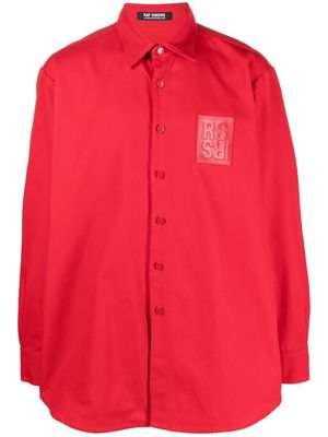 Raf Simons logo-patch shirt - Red