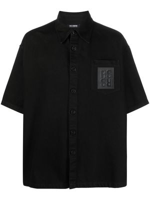 Raf Simons logo-patch short-sleeve shirt - Black