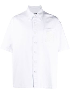 Raf Simons logo-patch short-sleeve shirt - White