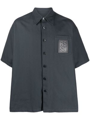Raf Simons logo-patch short-sleeved shirt - Grey