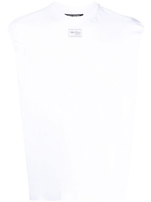 Raf Simons logo-patch sleeveless top - White