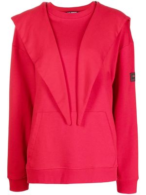 Raf Simons logo-patch slouchy hoodie - Red
