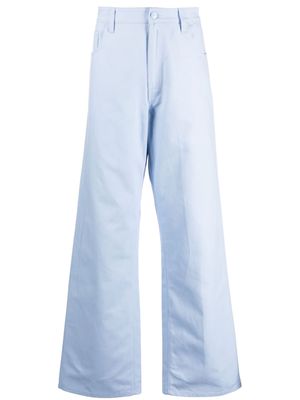 Raf Simons logo-patch wide-leg jeans - Blue