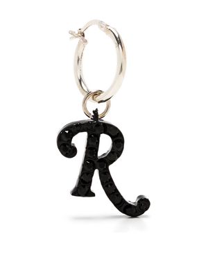 Raf Simons logo pendant earring - Black