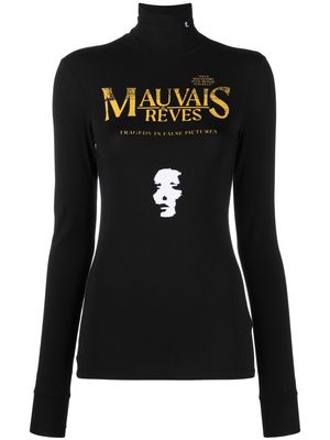 Raf Simons Mauvais Rêves-print jersey top - Black