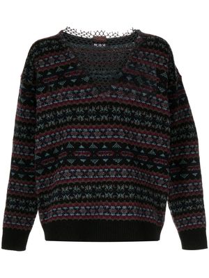 Raf Simons mesh-detail knitted jumper - Black