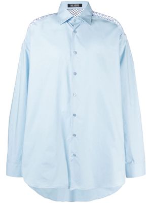 Raf Simons mesh-panel cotton shirt - Blue
