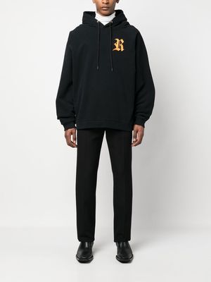 Raf Simons monogram-print hoodie - Black