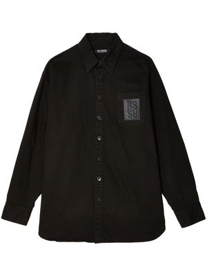 Raf Simons Oversized logo-patch cotton shirt - Black