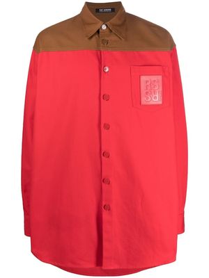 Raf Simons panelled long-sleeve shirt - Red