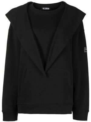 Raf Simons Panelled overlay hood hoodie - Black