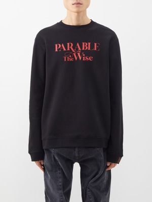 Raf Simons - Parable-print Cotton-jersey Sweatshirt - Mens - Black