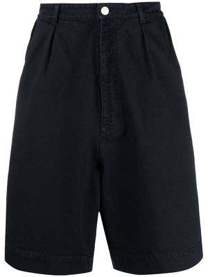 Raf Simons pleat-detail cotton Bermuda shorts - Blue