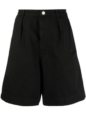 Raf Simons pleat-detail wide-leg shorts - Black