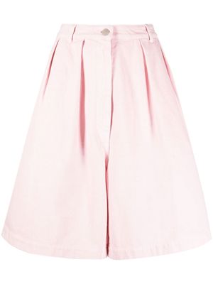 Raf Simons pleated denim shorts - Pink
