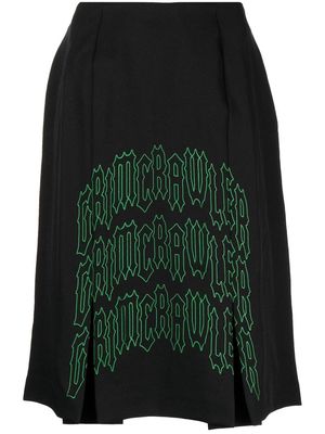 Raf Simons pleated mid-length skirt - Black