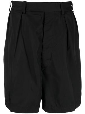 Raf Simons pleated wide-fit mini shorts - Black
