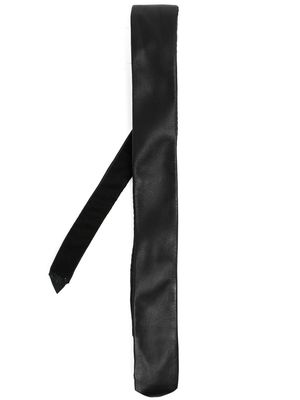 Raf Simons pointed leather tie - Black
