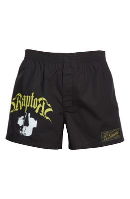 Raf Simons Raptor Graphic Boxer Shorts in Black