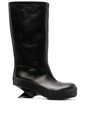 Raf Simons sculpted heel leather boots - Black