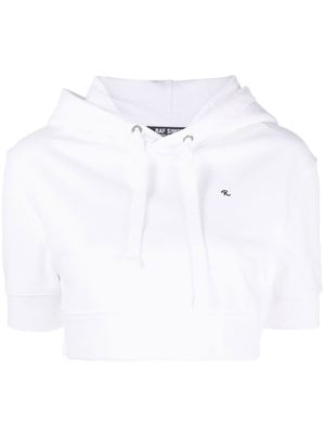 Raf Simons short-sleeve cropped hoodie - White
