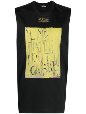 Raf Simons slogan-print cotton tank top - Black