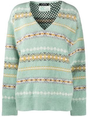 Raf Simons V-neck pullover jumper - Green