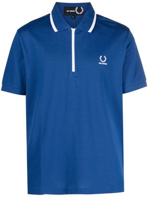 Raf Simons X Fred Perry logo-embroidered cotton polo shirt - Blue